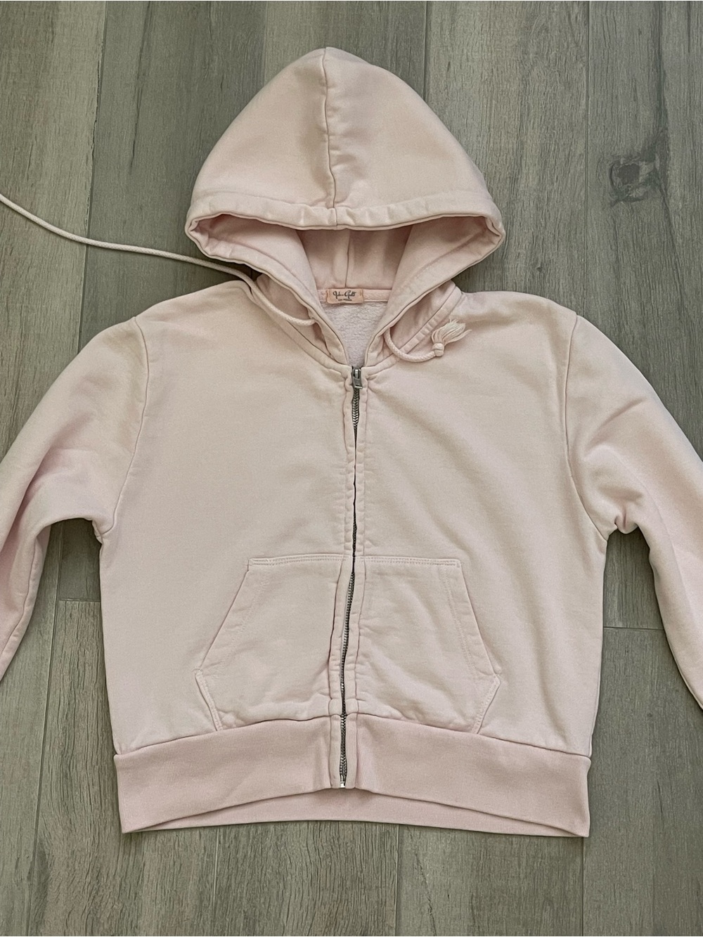 Brandy Melville Light Pink Full Zip Hoodie | Soft Fleece | One Size John Galt